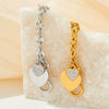 Wholesale Women's Love Heart Stainless Steel Bracelet With Vacuum Plating And Diamond Simple Style