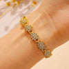 Wholesale Women's Love Hollow Heart Shape Zinc Alloy Micro Inlaid Zircon Jewelry Bracelet With Diamond Design