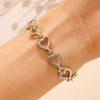 Wholesale Women's Love Hollow Heart Shape Zinc Alloy Micro Inlaid Zircon Jewelry Bracelet With Diamond Design