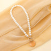 Wholesale Women's Love Letter Vintage Pearl Necklace Alloy Heart Pendant With Ball Chain Electroplated