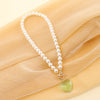 Wholesale Women's Love Letter Vintage Pearl Necklace Alloy Heart Pendant With Ball Chain Electroplated