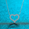 Wholesale Women's Love Pendant Necklace S925 Sterling Silver Plated With Pt950 Gold Heart Pattern