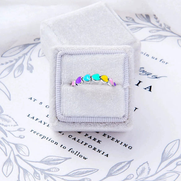 Wholesale Women's Love Ring S925 Sterling Silver Geometric Style Electroplated