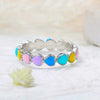 Wholesale Women's Love Ring S925 Sterling Silver Geometric Style Electroplated