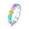 Wholesale Women's Love Ring S925 Sterling Silver Geometric Style Electroplated