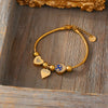 Wholesale Women's Love Round Stainless Steel Bracelet With Heart And Geometric Elements 18K Gold Plated