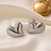 Wholesale Women's Love Series 18K Gold Plated Titanium Steel Heart Shaped Earrings With Electroplating