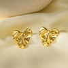 Wholesale Women's Love Series 18K Gold Plated Titanium Steel Heart Shaped Earrings With Electroplating