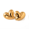Wholesale Women's Love Series 18K Gold Plated Titanium Steel Heart Shaped Earrings With Electroplating