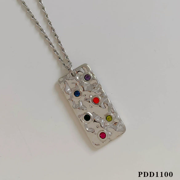Wholesale Women's Love Water Drops Bell Round Geometric 316 Stainless Steel Pendant Necklace Earrings Suit With Electroplating