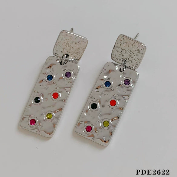 Wholesale Women's Love Water Drops Bell Round Geometric 316 Stainless Steel Pendant Necklace Earrings Suit With Electroplating