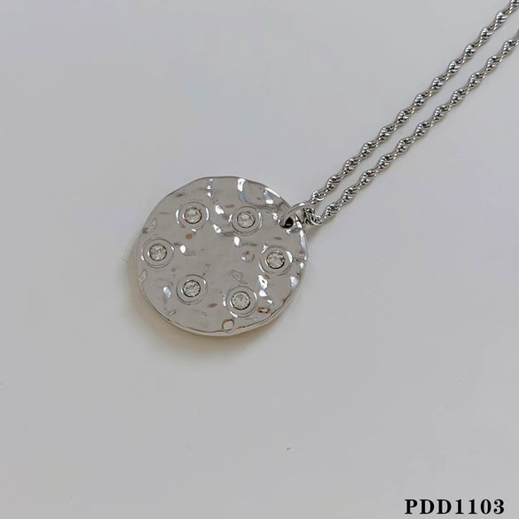 Wholesale Women's Love Water Drops Bell Round Geometric 316 Stainless Steel Pendant Necklace Earrings Suit With Electroplating