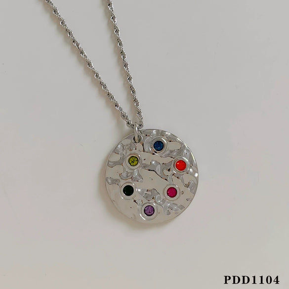 Wholesale Women's Love Water Drops Bell Round Geometric 316 Stainless Steel Pendant Necklace Earrings Suit With Electroplating