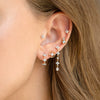 Wholesale Women's Lovely Flower Pattern Brass Earrings Plated With Real Gold And Set With Zircon