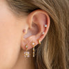 Wholesale Women's Lovely Flower Pattern Brass Earrings Plated With Real Gold And Set With Zircon