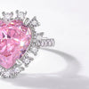 Wholesale Women's Loveshaped High Carbon Diamond Ring S925 Sterling Silver Ice Flower Cut Electroplated Geometric Style