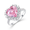 Wholesale Women's Loveshaped High Carbon Diamond Ring S925 Sterling Silver Ice Flower Cut Electroplated Geometric Style