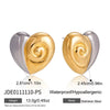 Wholesale Women's Lovethemed Titanium Steel And Stainless Steel Jewelry Set With Heart Drop Bell Patterns Electroplated
