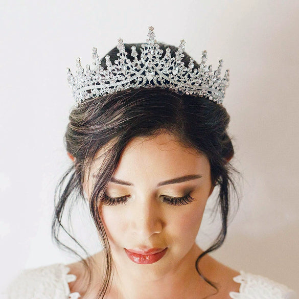 Wholesale Women's Luxury Bridal Crown Hairband Accessories Zinc Alloy Electroplating