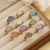 Wholesale Women's Luxury Copper Geometric Round Inlaid Colored Diamond Open Stacked Ring