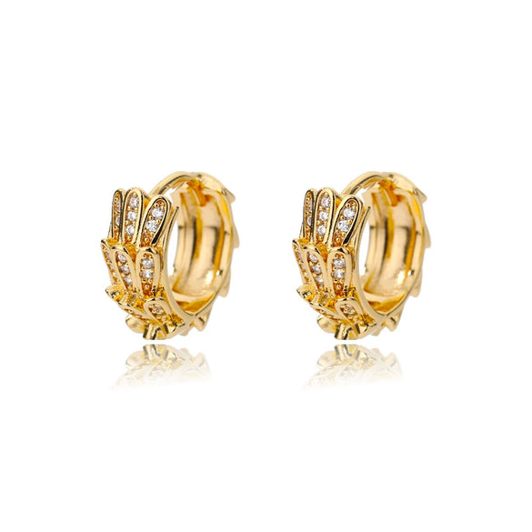 Wholesale Women's Luxury Copper Zircon Heart Geometric Electroplated Earrings