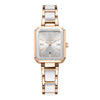 Wholesale Women's Luxury Diamond Square Waterproof Quartz Watch With Stainless Steel Clasp Resin Strap And Alloy Case