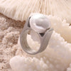 Wholesale Women's Luxury Exaggerated Beaded 316L Stainless Steel Ring Plated 18K Gold Geometric Style Jewelry