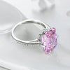 Wholesale Women's Luxury Exaggerated Rectangular Zircon Inlaid Ring S925 Silver With Geometric Pattern Electroplated