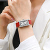 Wholesale Women's Luxury Fashion Quartz Watch With Alloy Case Genuine Leather Strap And Stainless Steel Buckle Embedded With Diamonds Rectangular Dial