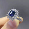 Wholesale Women's Luxury Geometric Square Copper Ring Inlaid With Grandmother Green Zircon