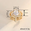 Wholesale Women's Luxury Geometric Zircon Copper Ring Three Piece Set
