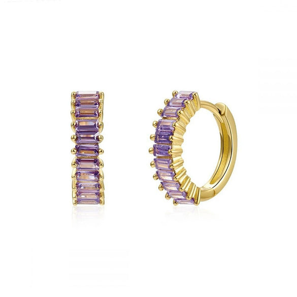 Wholesale Women's Luxury Geometric Zircon Earring Sets Copper Purely Handmade