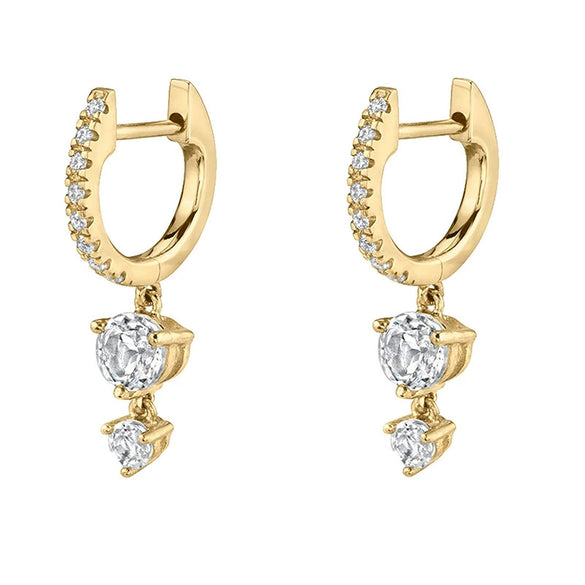 Wholesale Women's Luxury Geometric Zircon Earring Sets Copper Purely Handmade