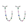 Wholesale Women's Luxury Geometric Zircon Earring Sets Copper Purely Handmade