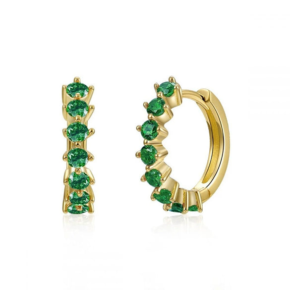 Wholesale Women's Luxury Geometric Zircon Earring Sets Copper Purely Handmade
