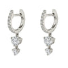Wholesale Women's Luxury Geometric Zircon Earring Sets Copper Purely Handmade