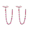 Wholesale Women's Luxury Geometric Zircon Earring Sets Copper Purely Handmade