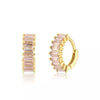 Wholesale Women's Luxury Geometric Zircon Earring Sets Copper Purely Handmade