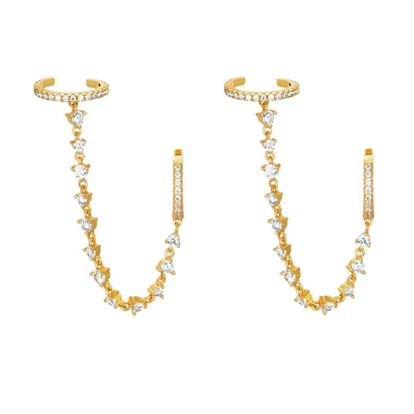 Wholesale Women's Luxury Geometric Zircon Earring Sets Copper Purely Handmade