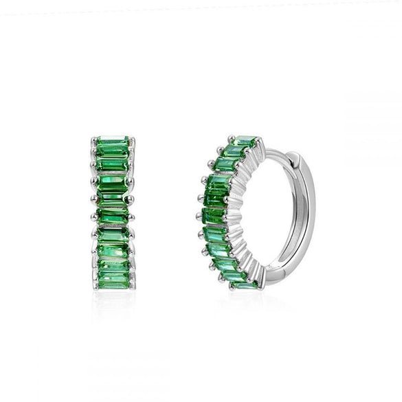 Wholesale Women's Luxury Geometric Zircon Earring Sets Copper Purely Handmade
