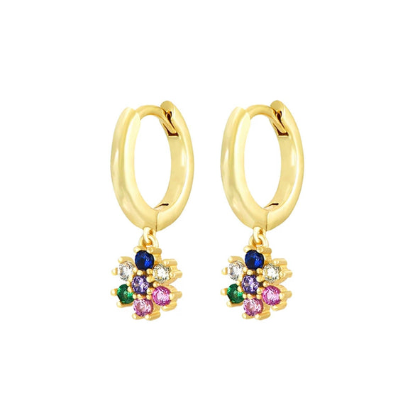 Wholesale Women's Luxury Geometric Zircon Earring Sets Copper Purely Handmade