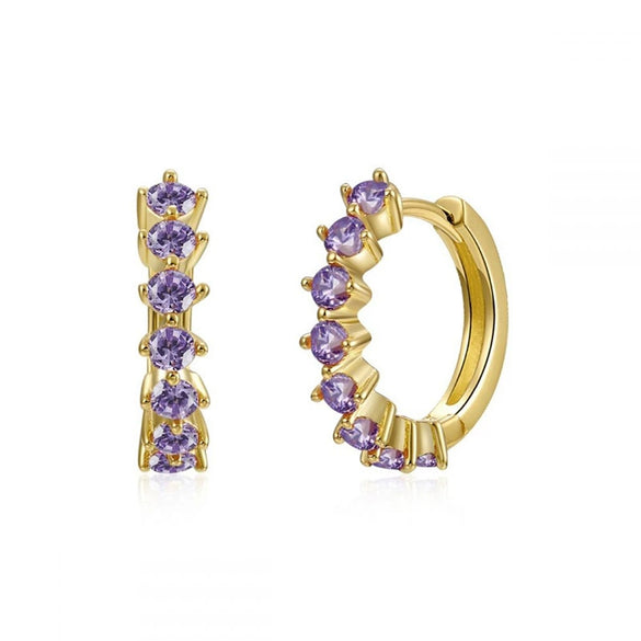 Wholesale Women's Luxury Geometric Zircon Earring Sets Copper Purely Handmade