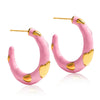 Wholesale Women's Luxury Highend Minimalist Geometric Cshaped Electroplated Stainless Steel Oil Drop Earrings