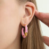 Wholesale Women's Luxury Highend Minimalist Geometric Cshaped Electroplated Stainless Steel Oil Drop Earrings