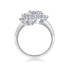 Wholesale Women's Luxury Highend Sense Geometric Moissanite Inlaid Silver Ring
