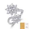 Wholesale Women's Luxury Highend Sense Geometric Moissanite Inlaid Silver Ring