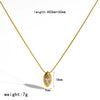 Wholesale Women's Luxury Ins Style Geometric Drop Shape Zircon Pendant 18K Gold Plated Titanium Steel And Stainless Steel Necklace With Round Snake Chain