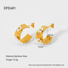 Wholesale Women's Luxury 18K Gold Plated Stainless Steel C Shaped Flower Earrings Set With Pearls And Diamonds