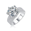 Wholesale Women's Luxury Moissanite Engagement Ring 925 Silver Electroplated Geometric Style
