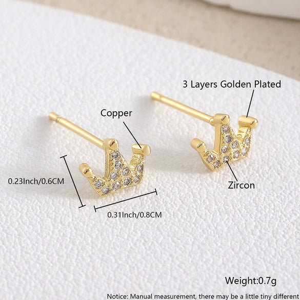 Wholesale Women's Luxury Round Copper Earrings With Diamond Geometric Spherical Design And Electroplating Treatment